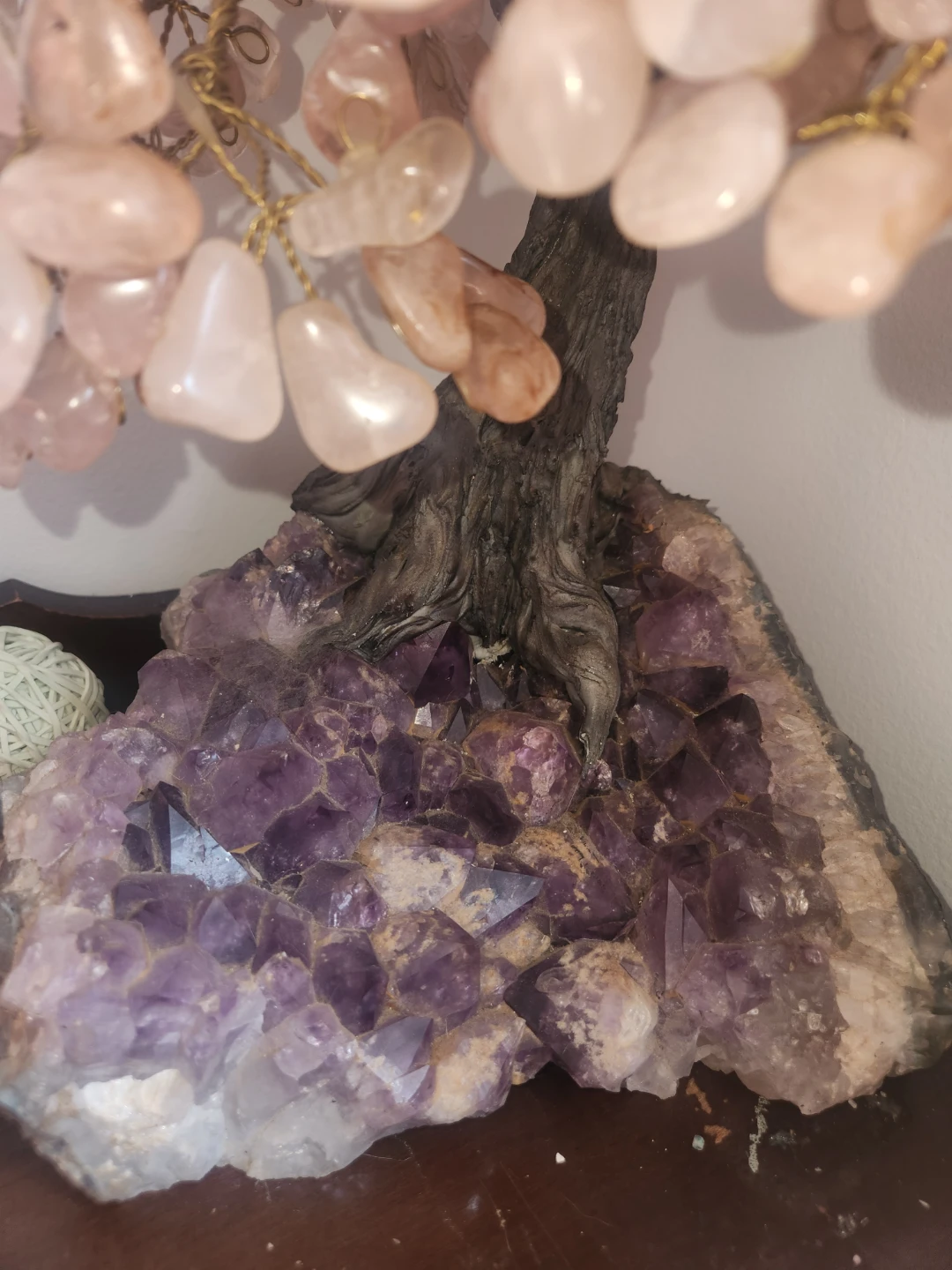 Pink Crystal "Money" Tree on Amethyst Geode Base - photo 3