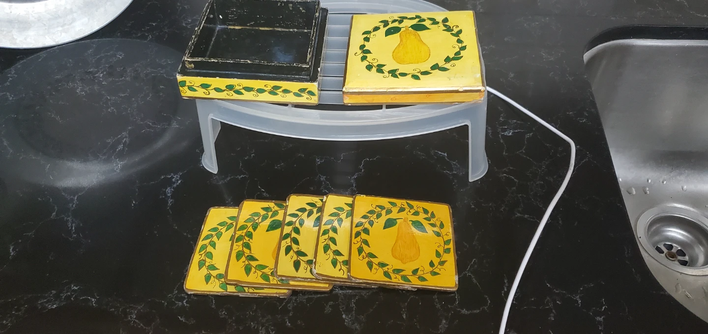 Decorative Coaster Set with Pear Design ⚽️⚽️⚽️ - photo 2