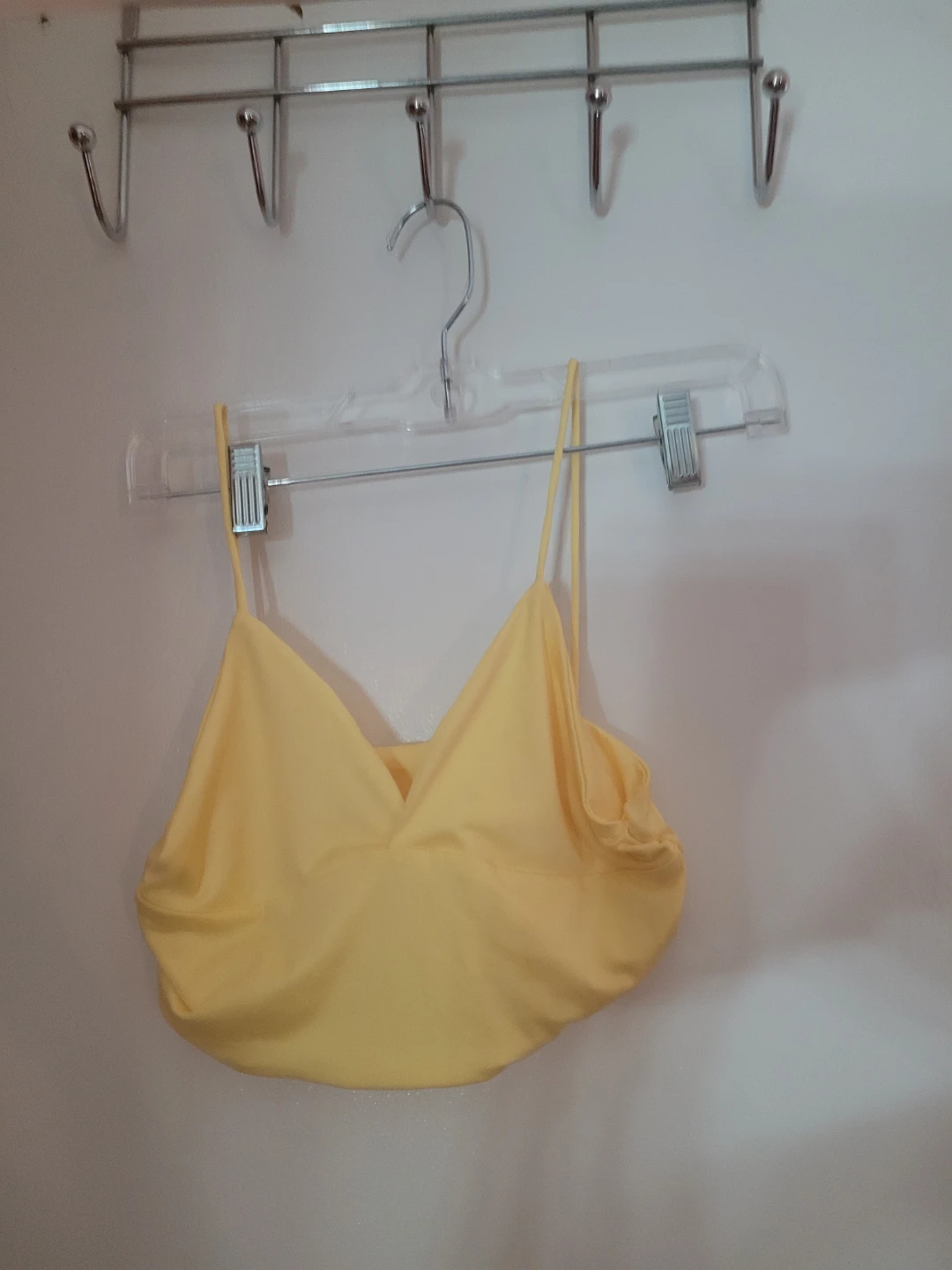 Yellow Spaghetti Strap Crop Top