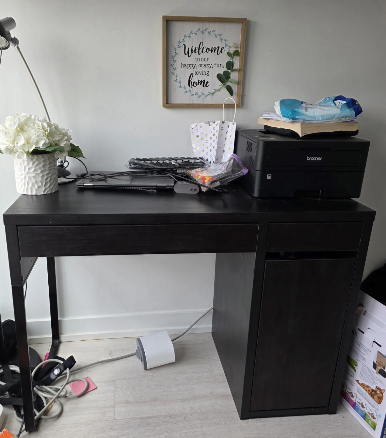 Black Office Desk and Chair