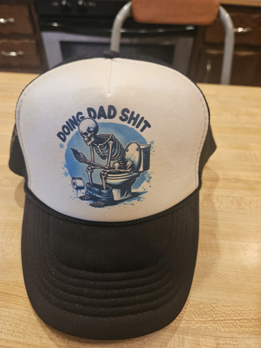 Nissun Cap "Doing Dad Shit" Skeleton Graphic Trucker Hat