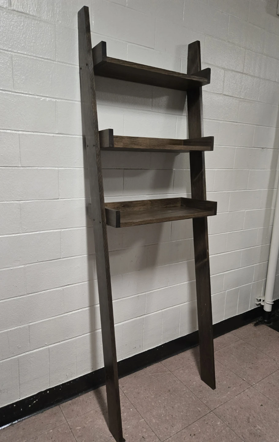Exquisite Solid Wood Over the Toilet Ladder Shelf - 69" - photo 5