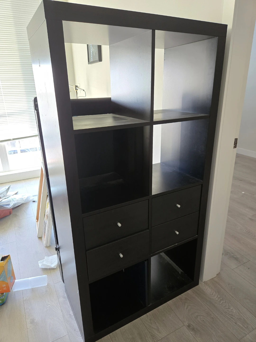 Ikea Kallax Black Cube Storage Unit with Drawers