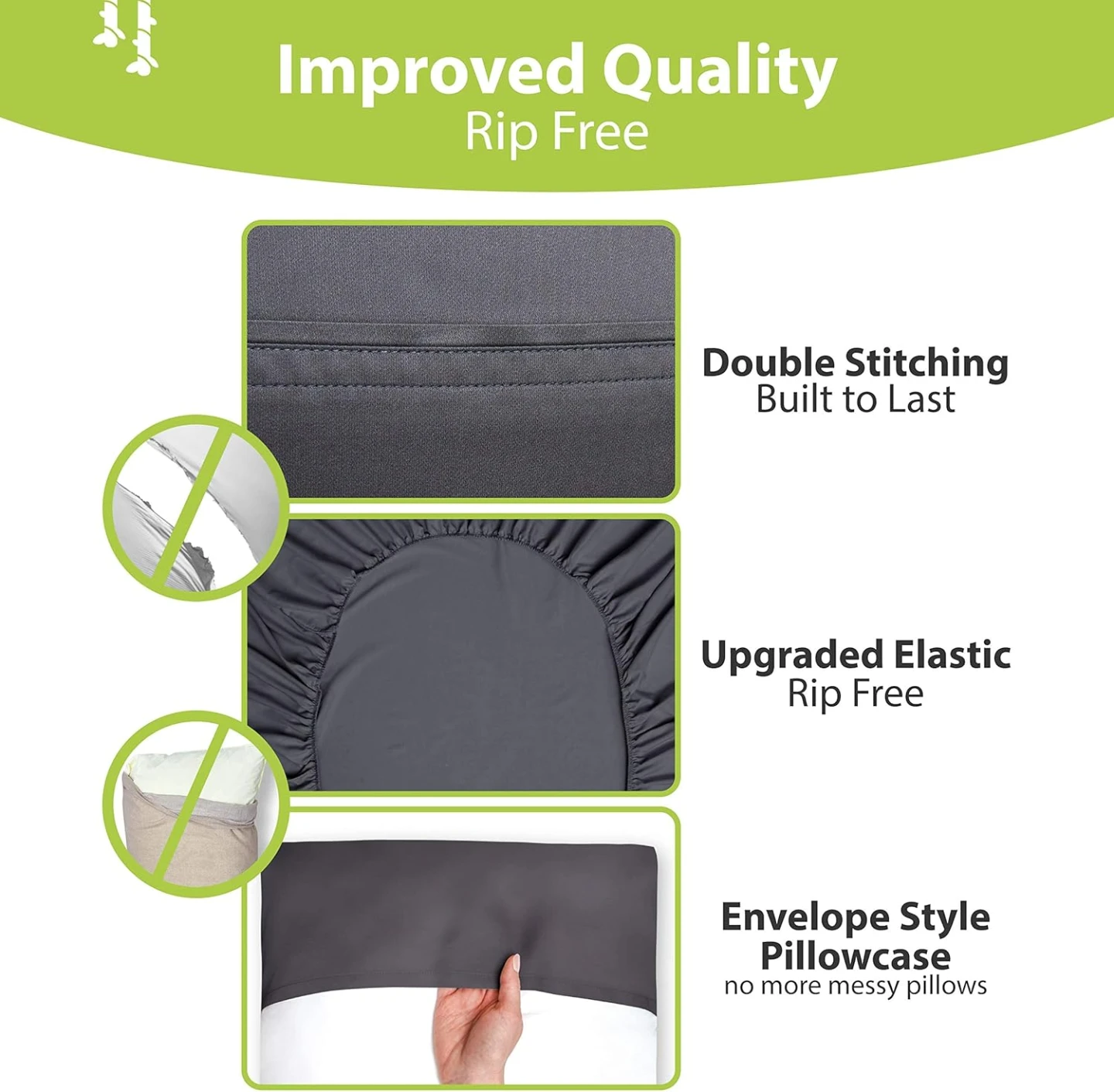 NEW BAMPURE 100% Organic Bamboo Sheets King Set 4PC - photo 2