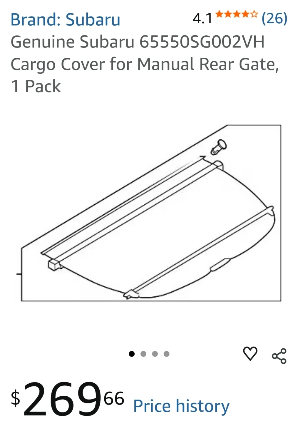 2019-2026 Subaru Ascent Cargo Cover