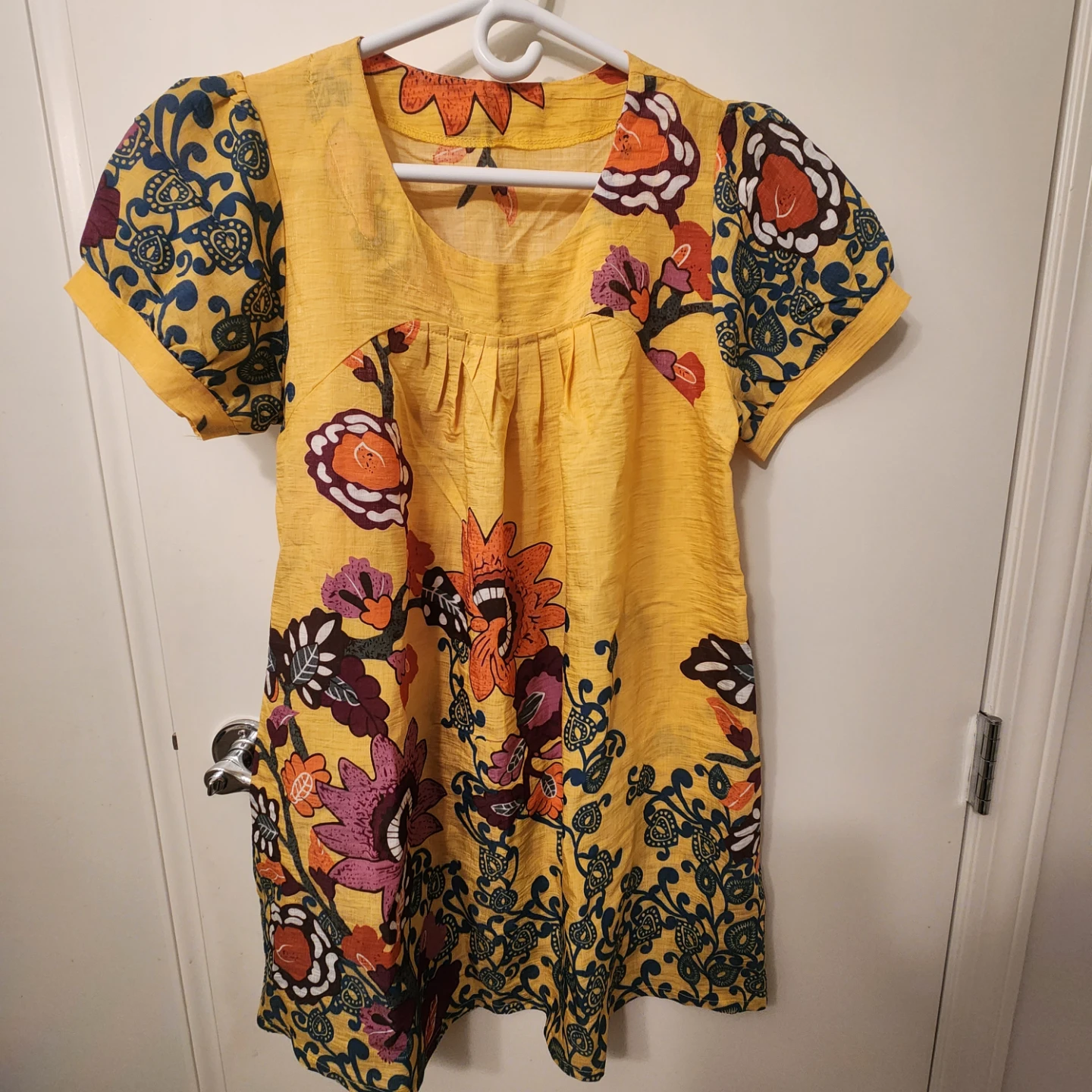 Yellow Floral Tunic Top ⚽