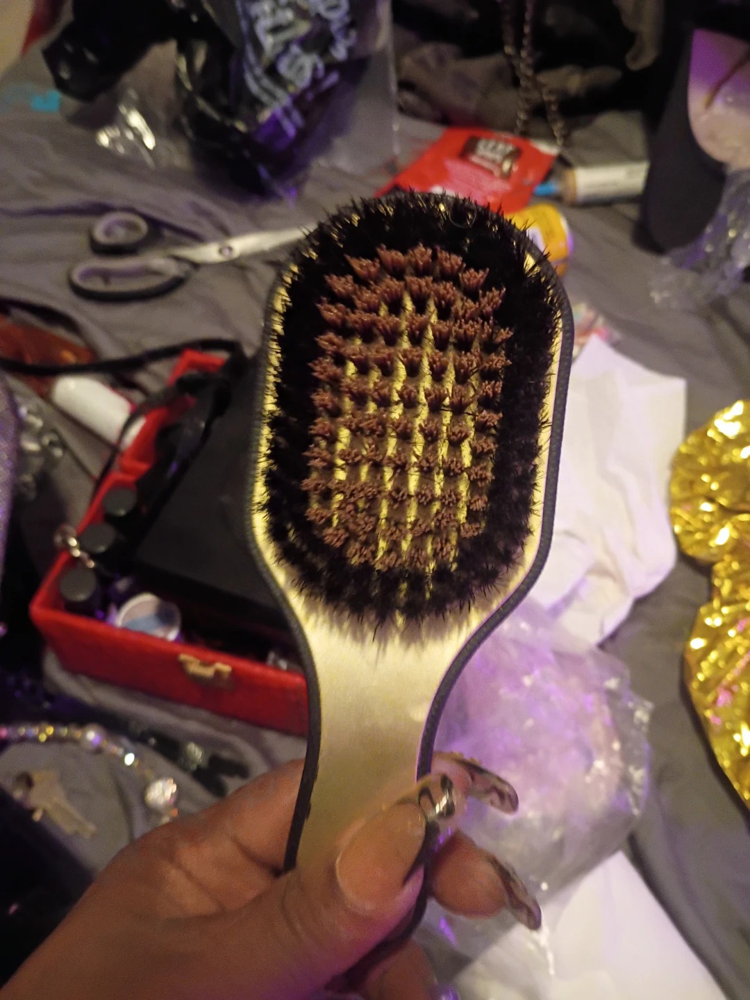 ⚽Red Premium Boar Bristle Hair Brush