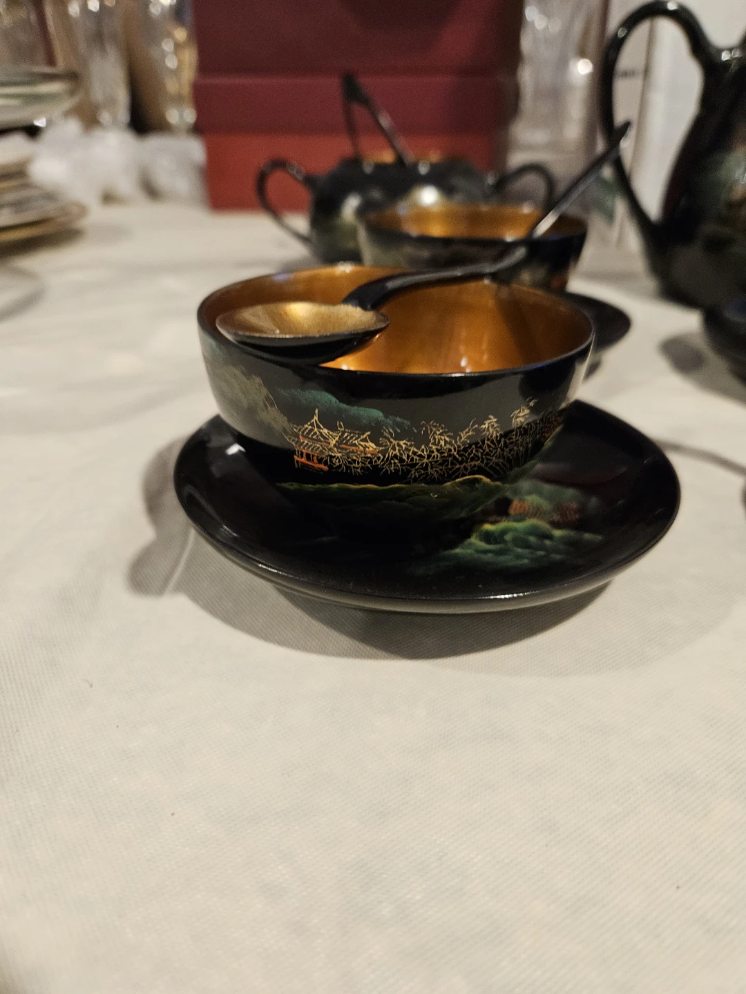 Vintage Black & Gold Tea Set with Everything You Need! - photo 3