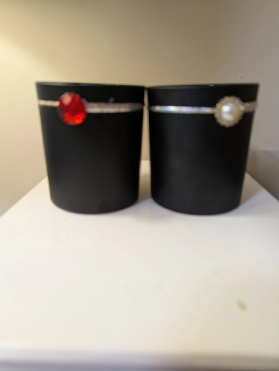 Black Decorative Cups with Jewels - Set of 2 - photo 2