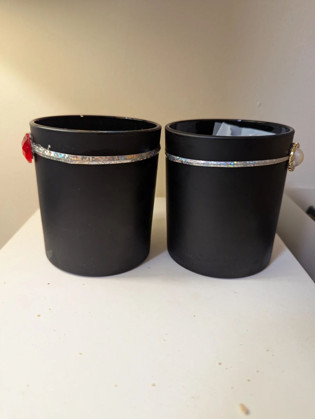 Black Decorative Cups with Jewels - Set of 2 - photo 3
