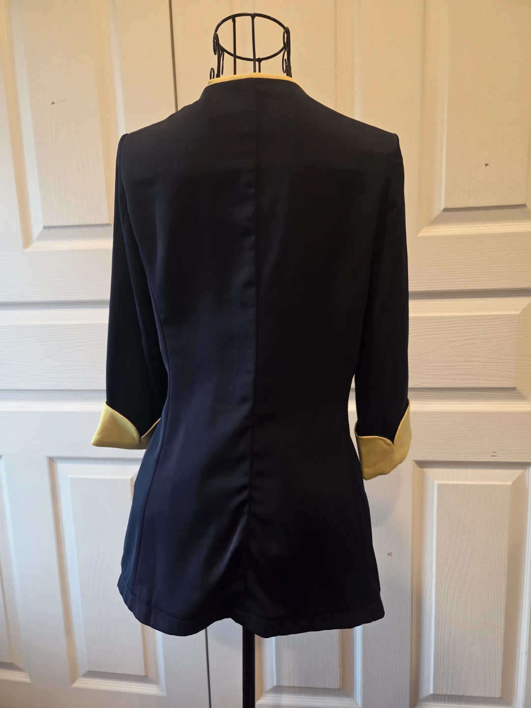 Women's Navy Blue and Yellow Blazer - photo 2