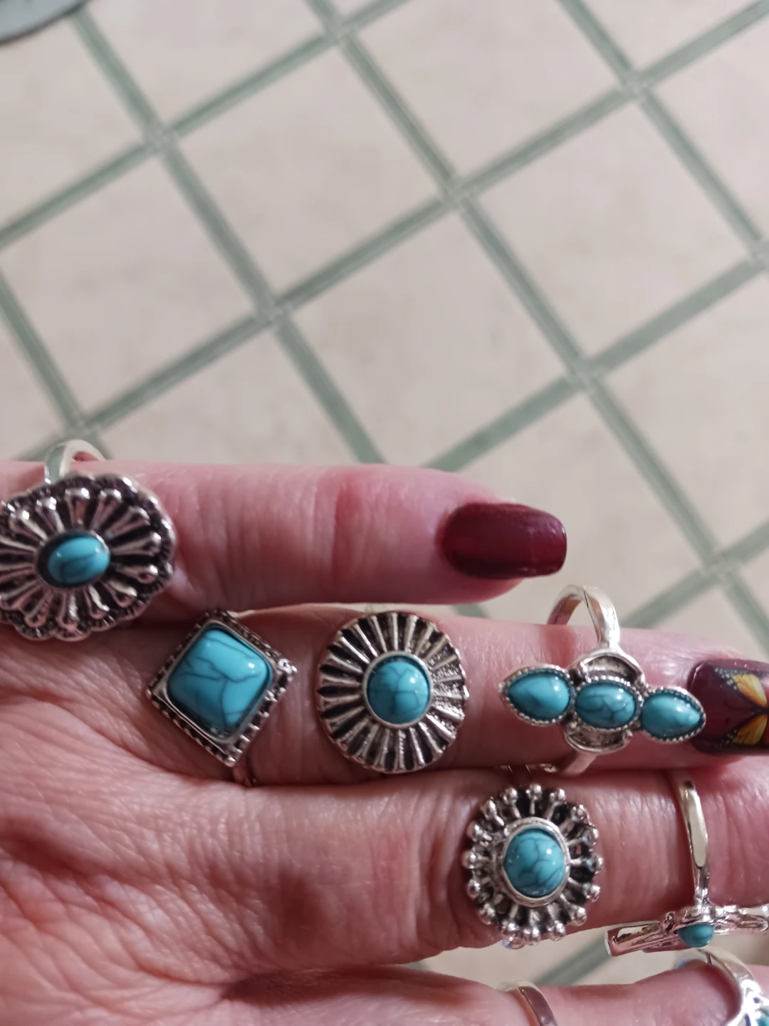 Boho Turquoise Ring Set - photo 2