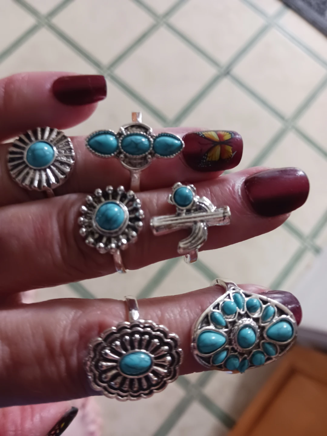 Boho Turquoise Ring Set - photo 3