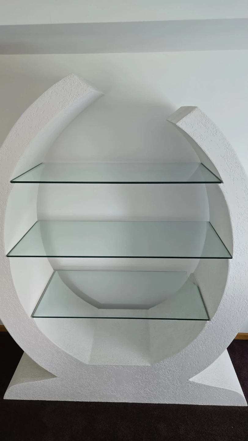 Unique Antique Postmodern Etagere with Glass Shelves - photo 4