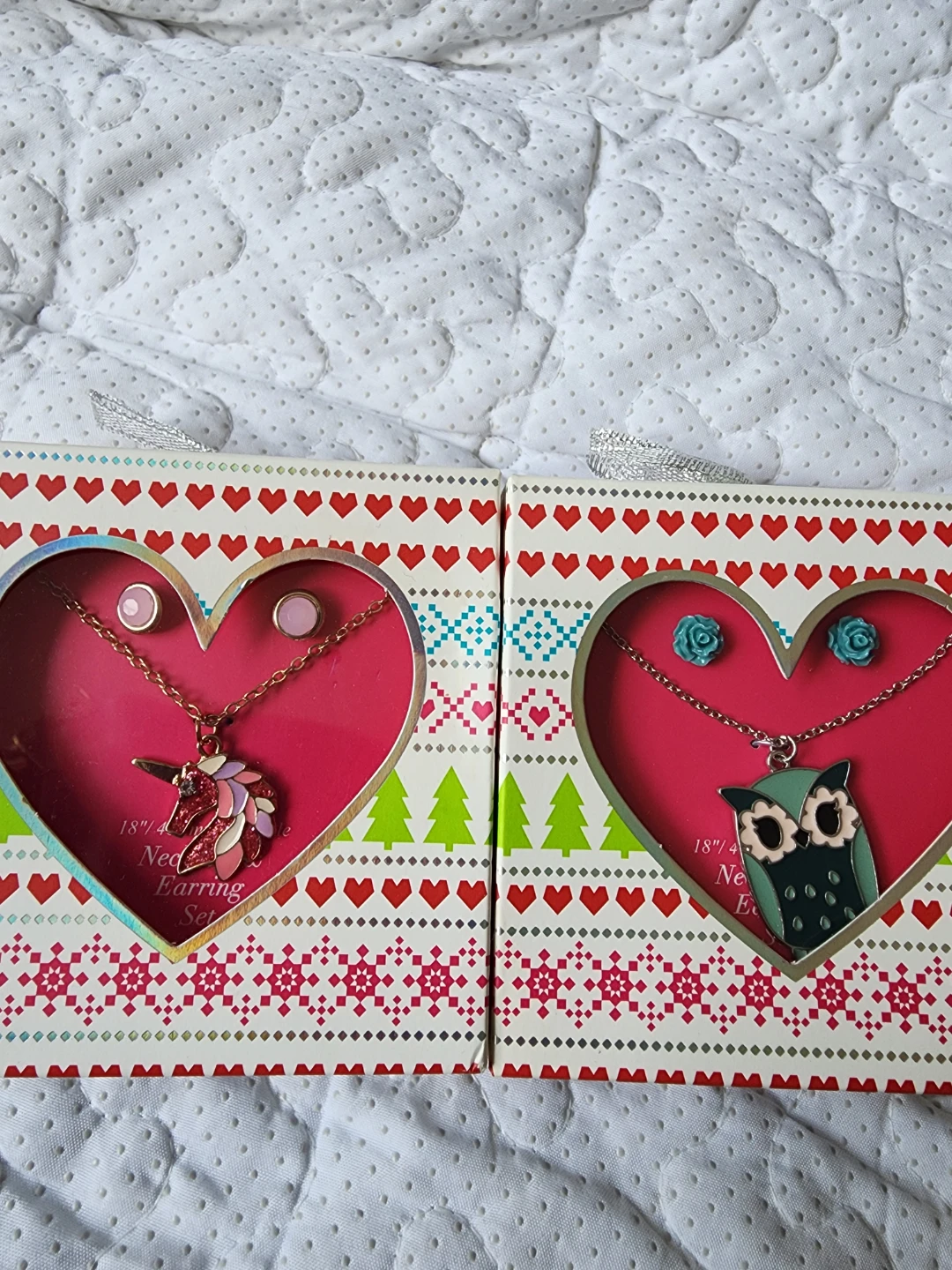 Unicorn and Owl Necklace and Earring Sets