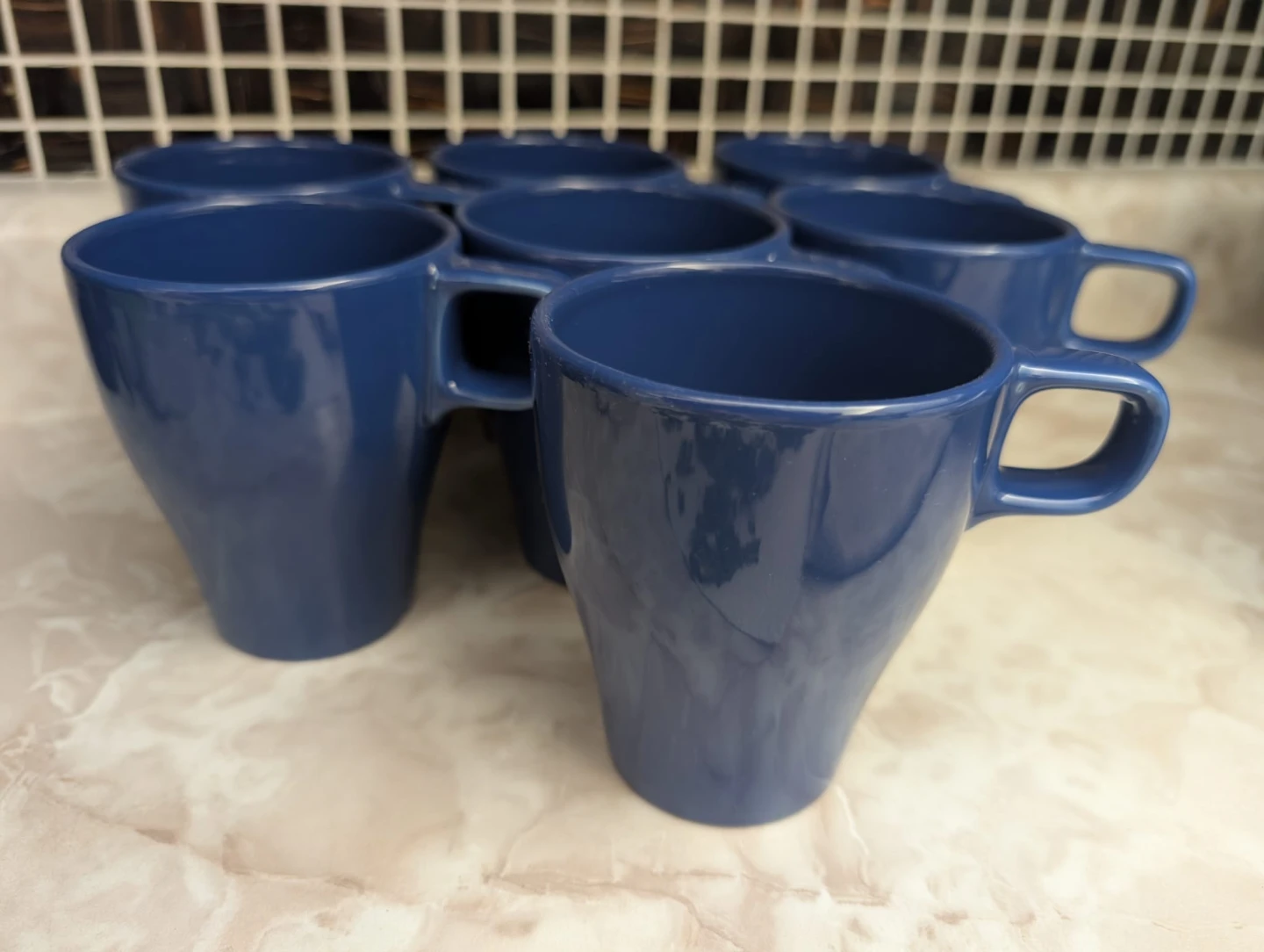 Set of 6 Blue Coffee Mugs