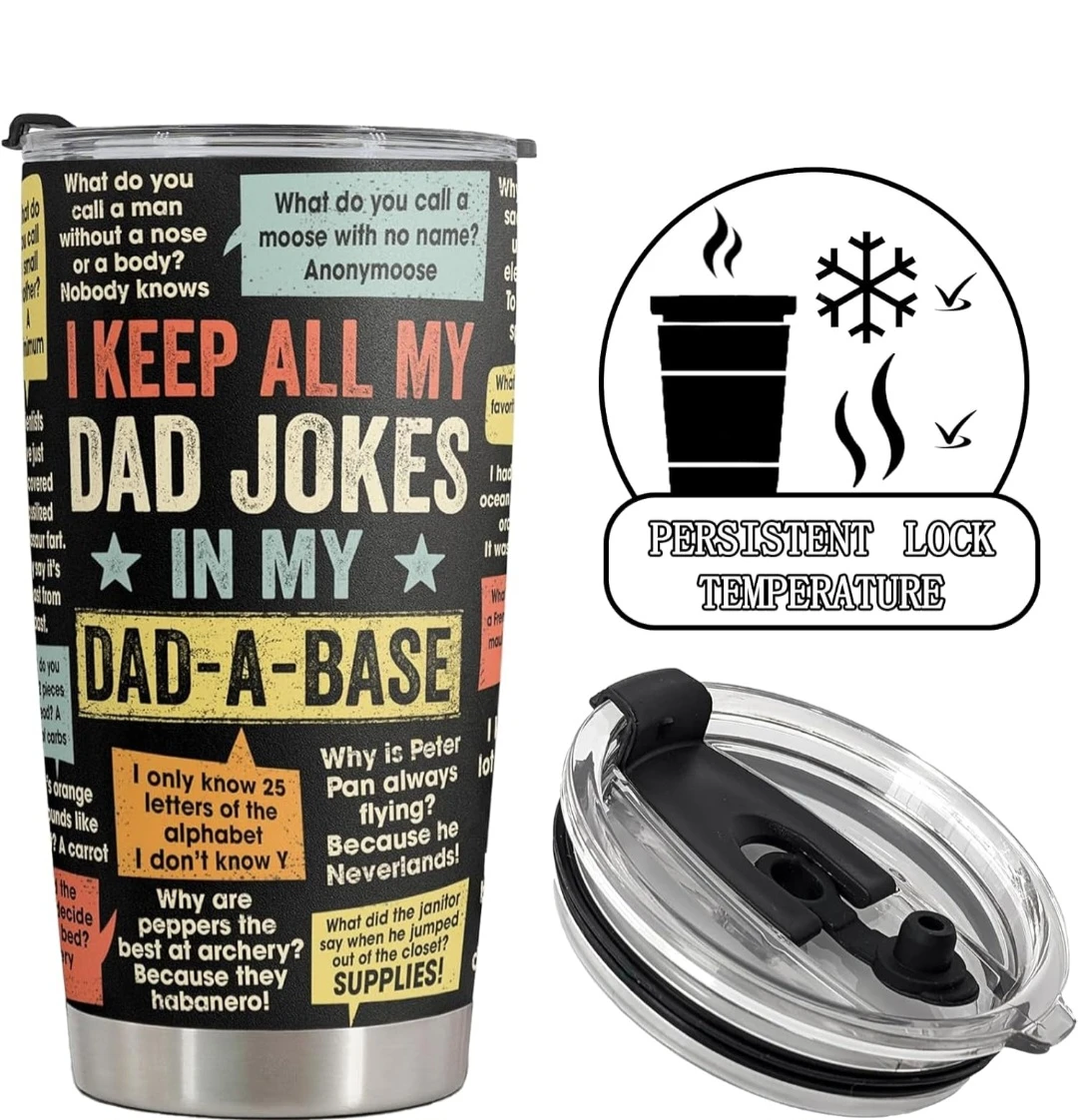 Dad Jokes Tumbler - "I Keep All My Dad Jokes in My Dad-A-Base" - photo 3