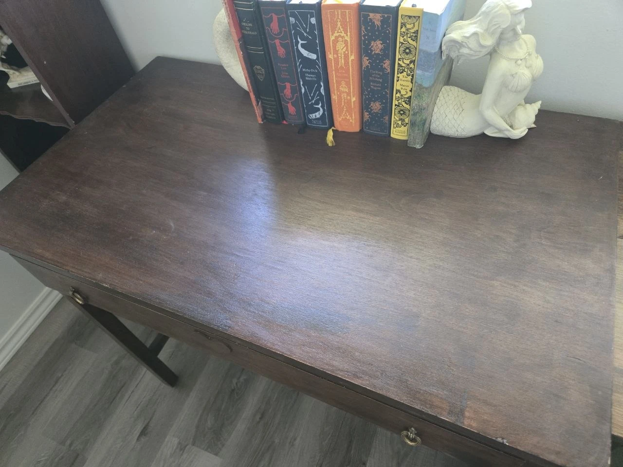 Vintage Wooden Desk with Drawer - photo 2