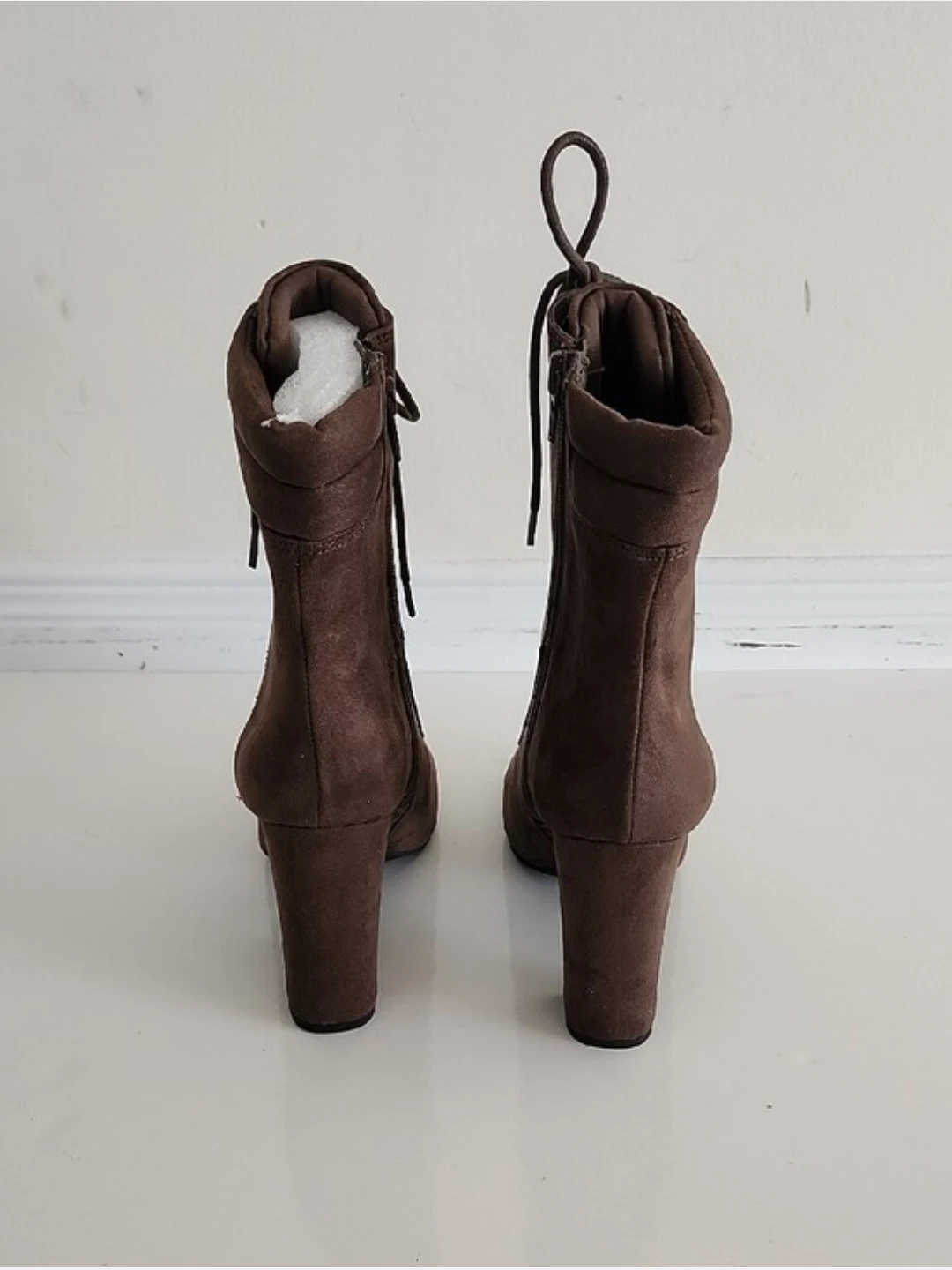 Call It Spring Brown Lace-Up High Heel Ankle Boots - photo 5
