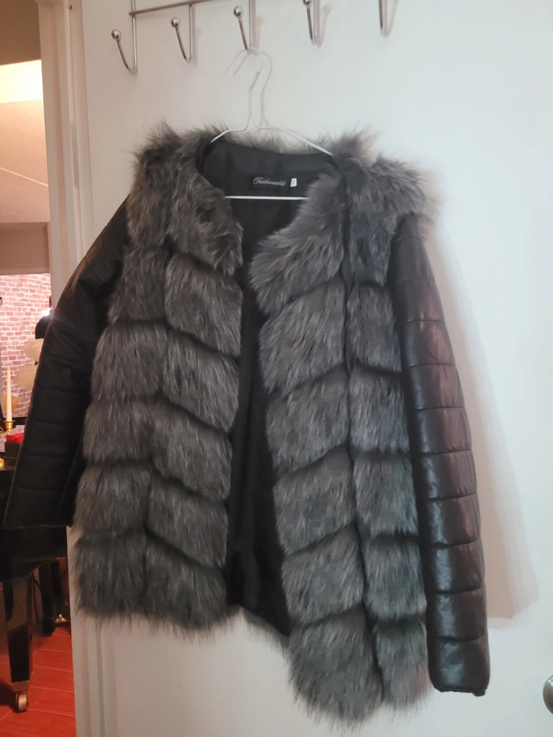 Fashion Nova Faux Fur & Leather Jacket