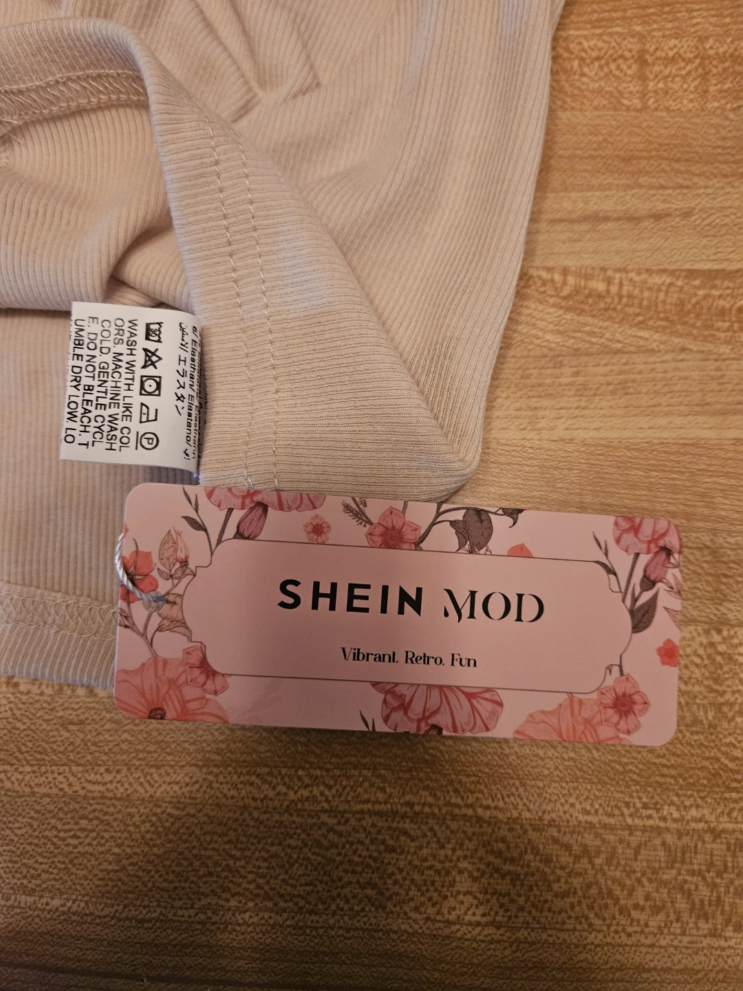 SHEIN MOD Beige Ribbed Lace Trim Crop Cami Top 1XL - photo 5