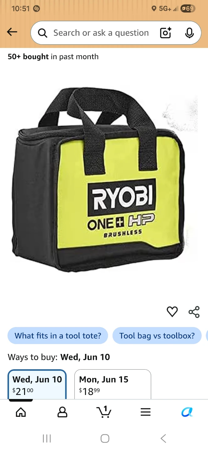 Ryobi ONE+ HP 18V Brushless Tool Bag