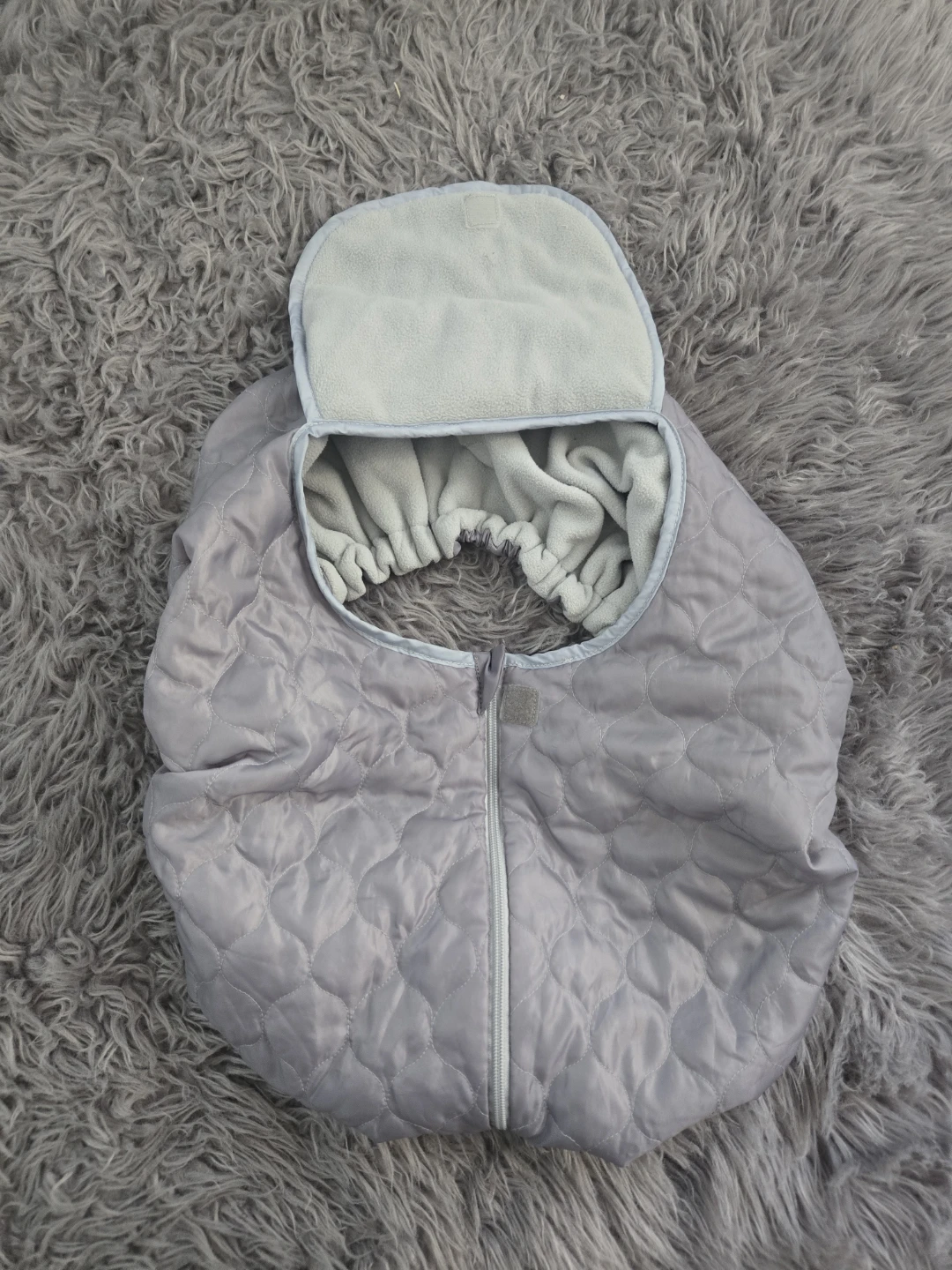Grey quilted baby car seat/stroller cover - photo 2