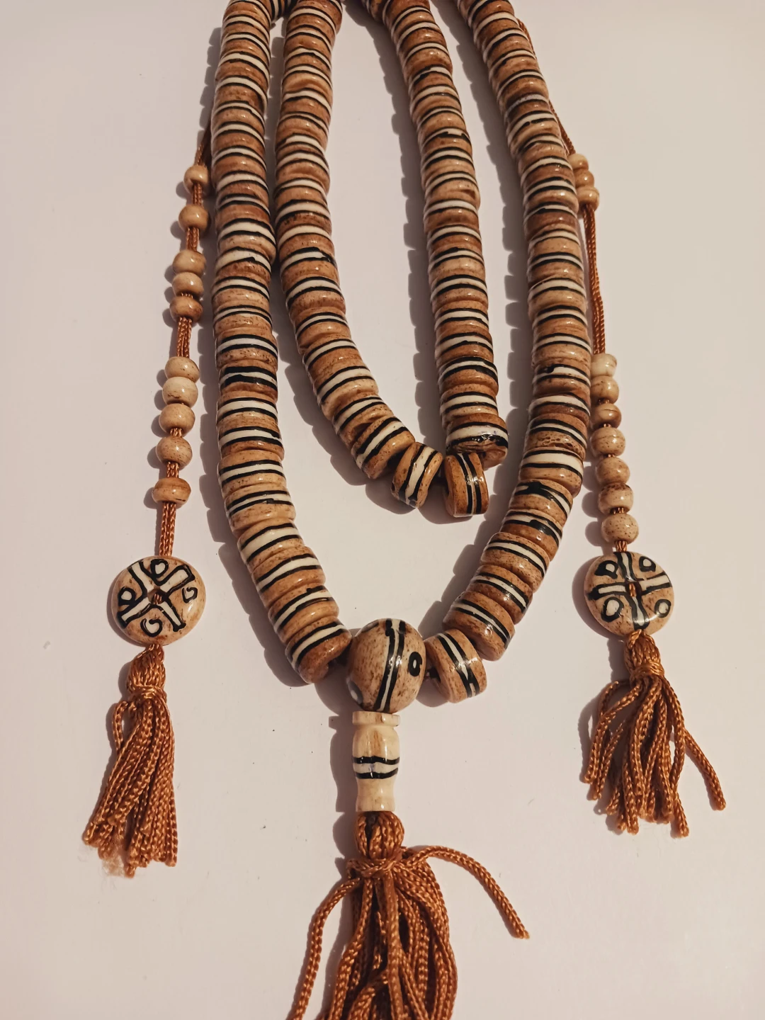 Tibetan Buddhist Yak Bone Prayer Mala Beads