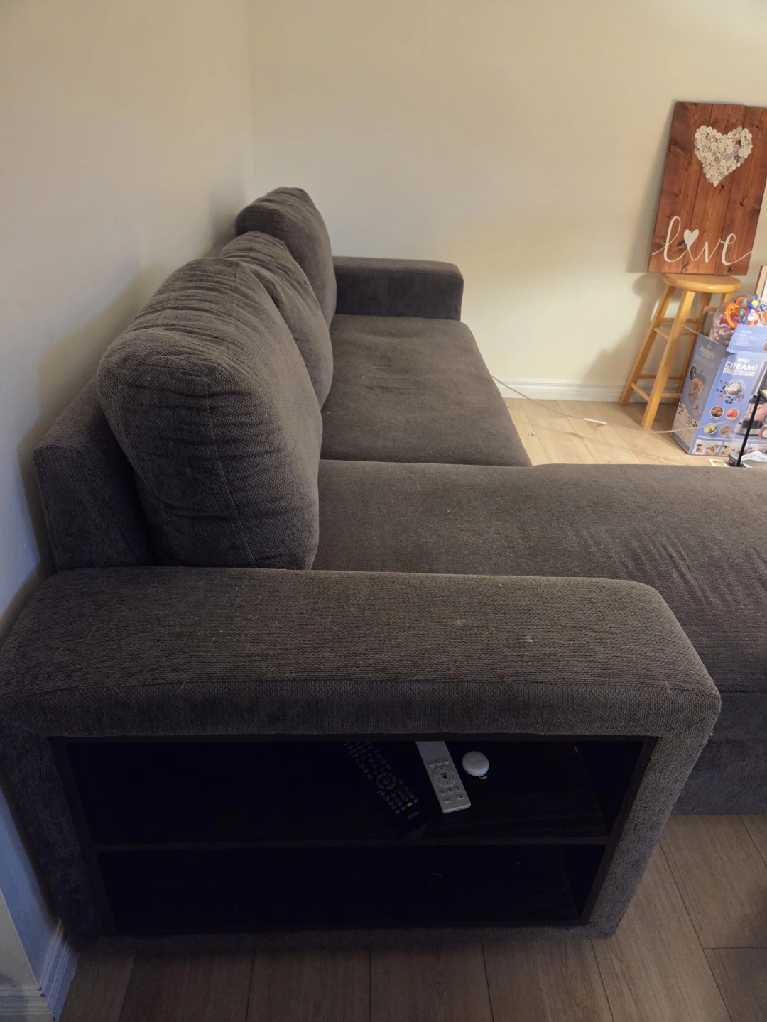 Dark Grey Sectional Sofa with Storage - photo 2