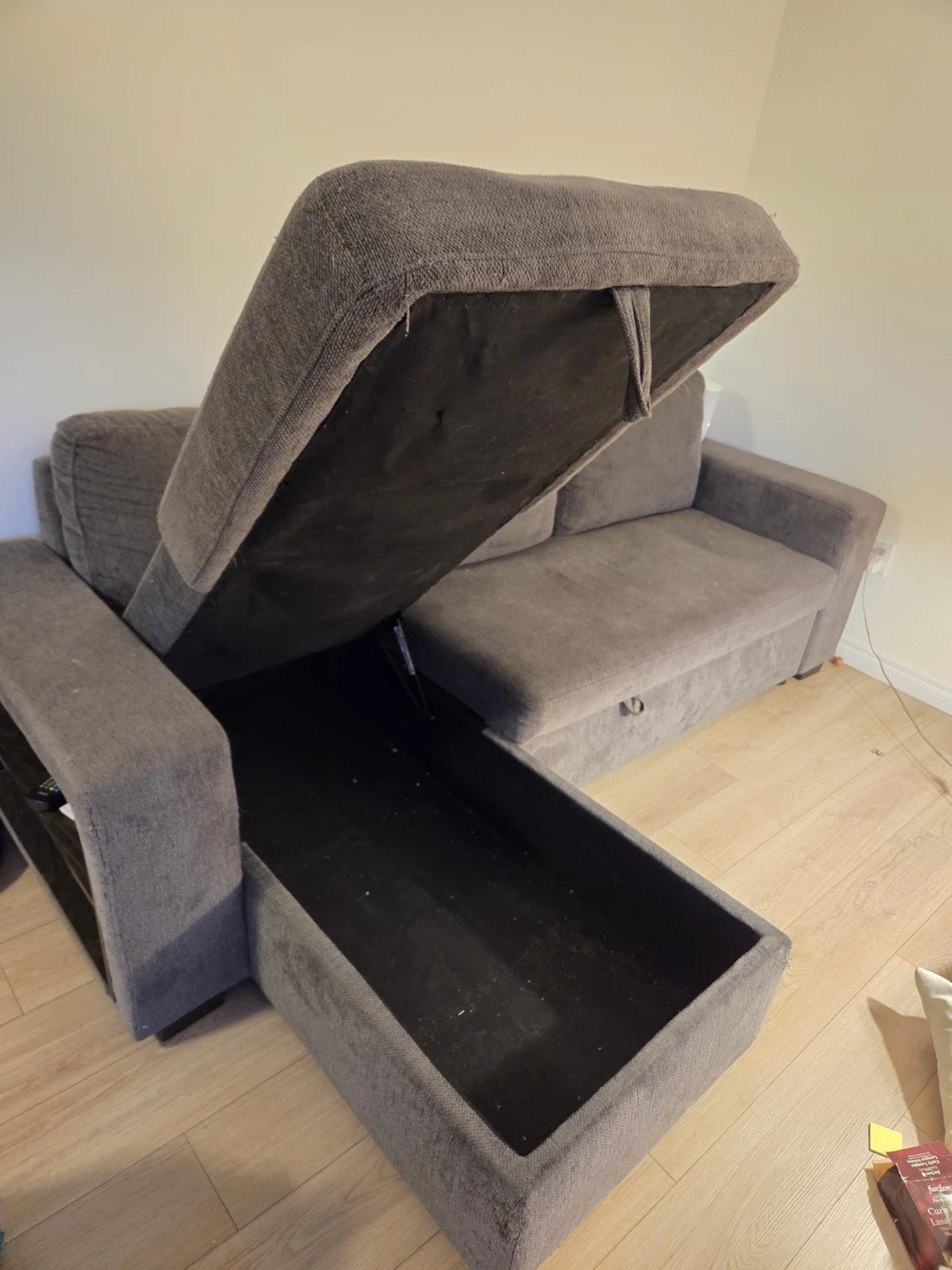 Dark Grey Sectional Sofa with Storage - photo 3