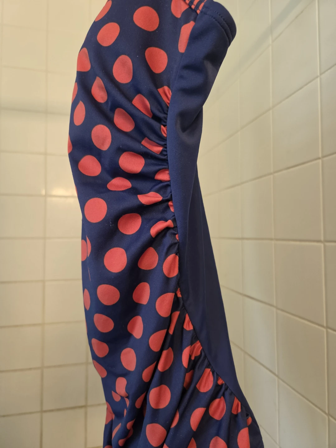 Navy Blue & Red Polka Dot One-Piece Swimsuit - photo 5