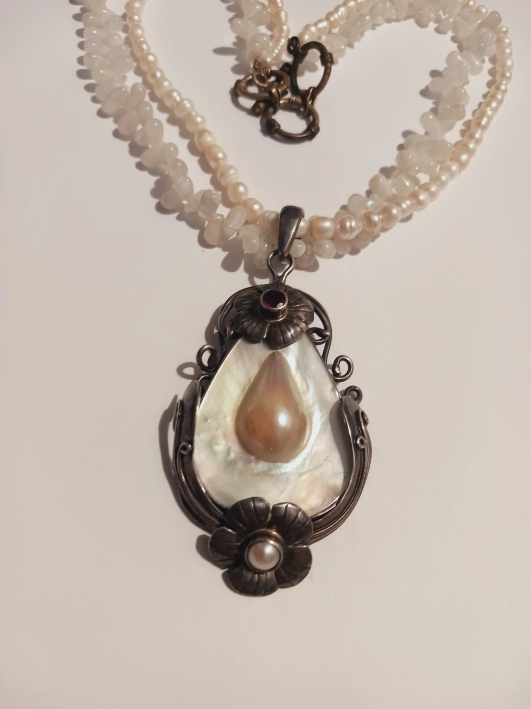 Gorgeous Sterling Silver 925 Large Pearl Pendant with Necklace - photo 4