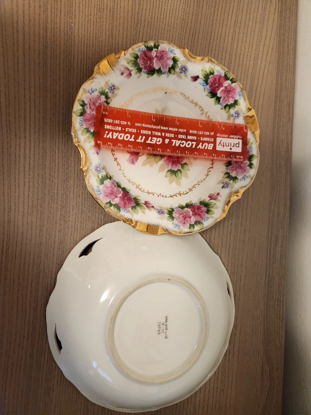 Vintage Floral Ceramic Bowl and Plate Set - photo 4