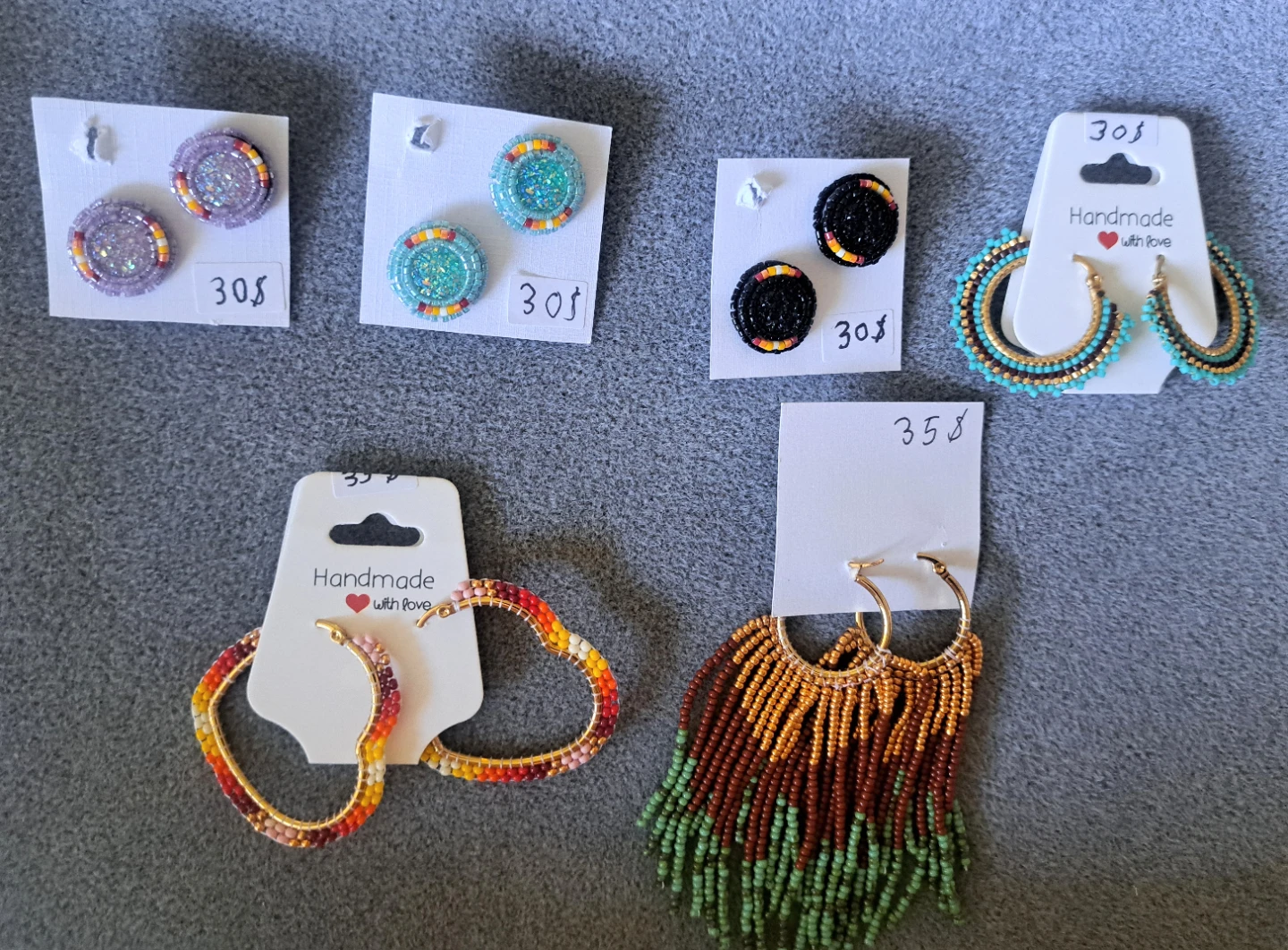 Handmade Beaded Earrings - photo 3