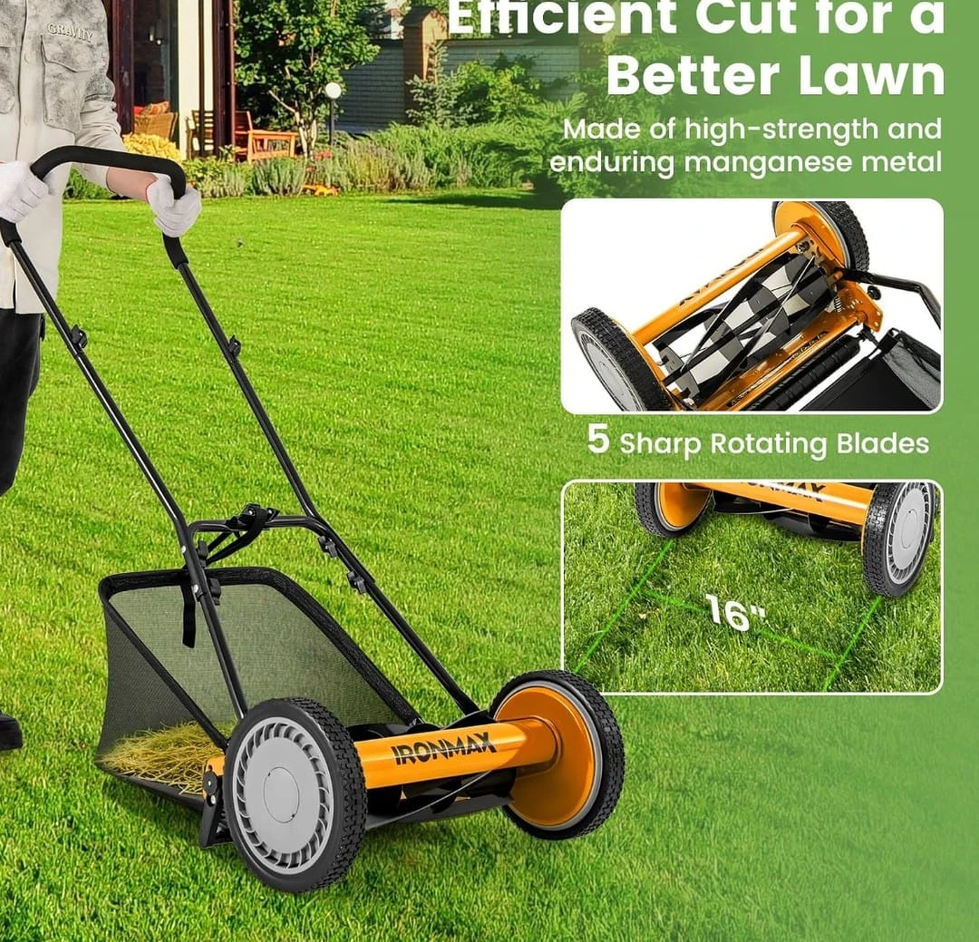 IRONMAX 16 Inch Push Reel Lawn Mower - photo 5