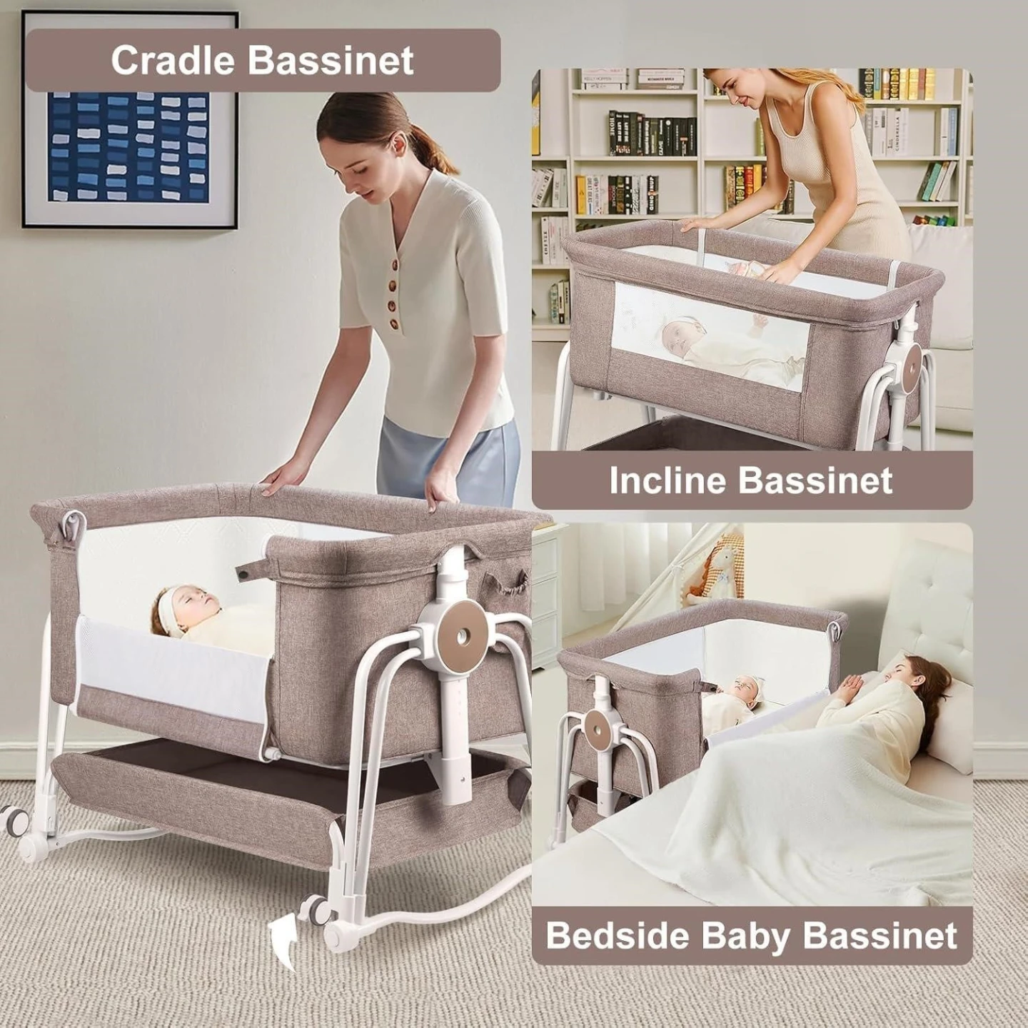 Adjustable Baby Bassinet and Bedside Sleeper - photo 3