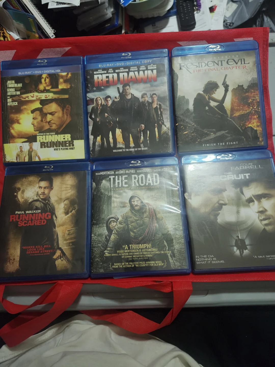 Blu-ray Movie Lot: Runner Runner, Red Dawn, Resident Evil,