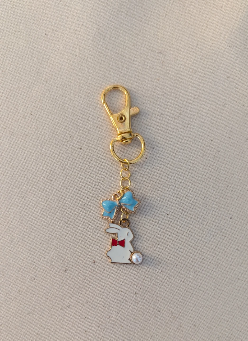Bunny & ribbon bow purse charm