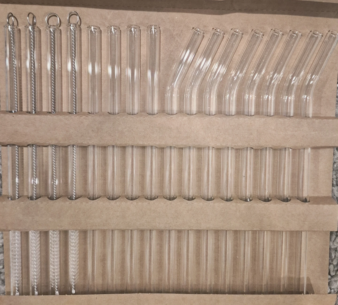 Reusable Glass Straws Set Clear 16 Straws + Brushes - photo 4