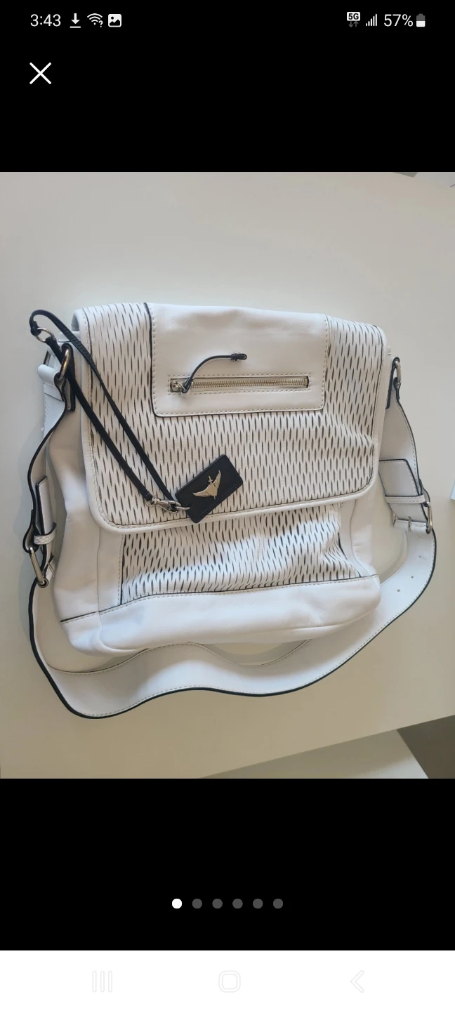 Leonello Borghi White Leather Crossbody Bag