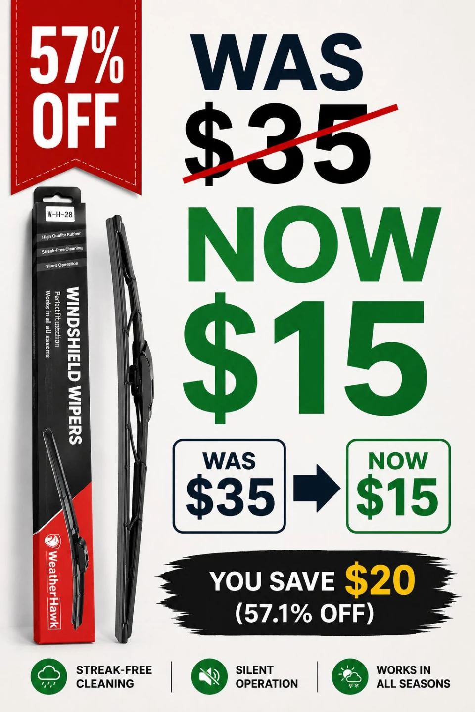 WeatherHawk Windshield Wipers