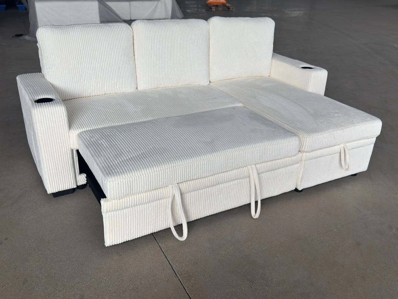 Sofa Bed 3 Seater Corduroy the Cupholders Brand New