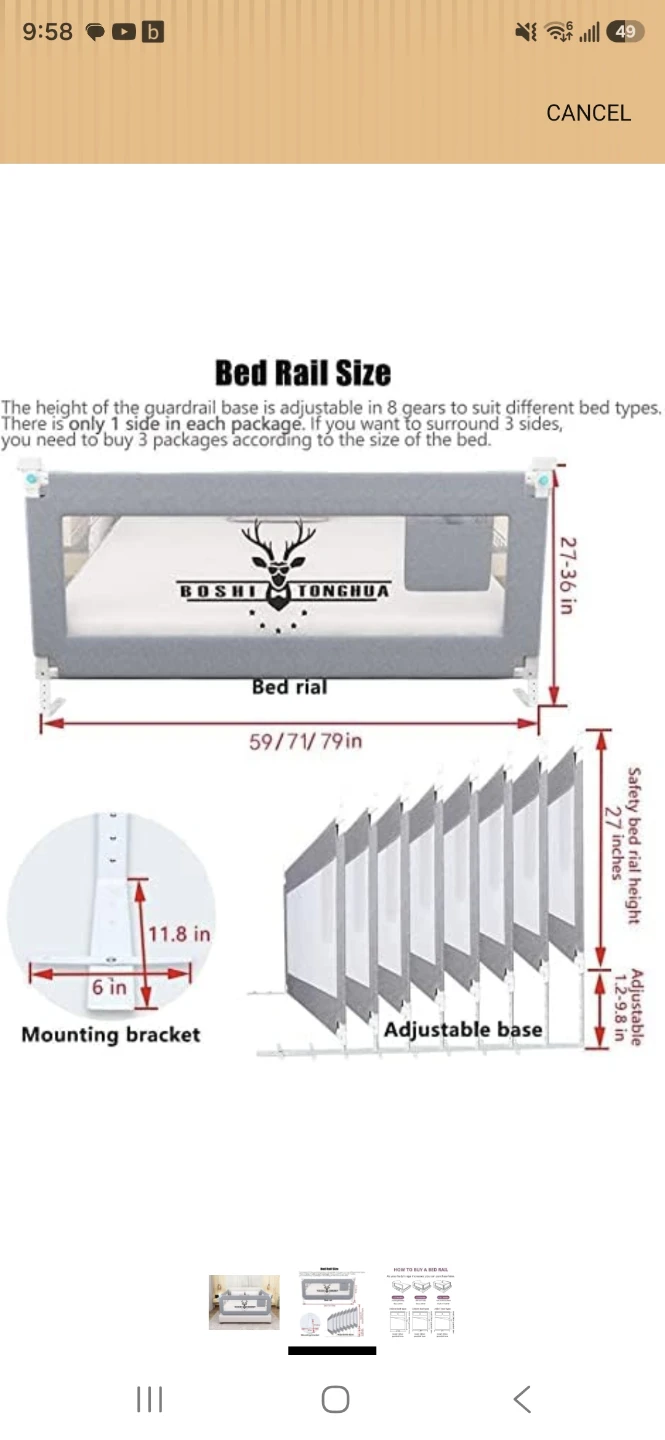 BOSHI TONGHUA Adjustable Bed Rail