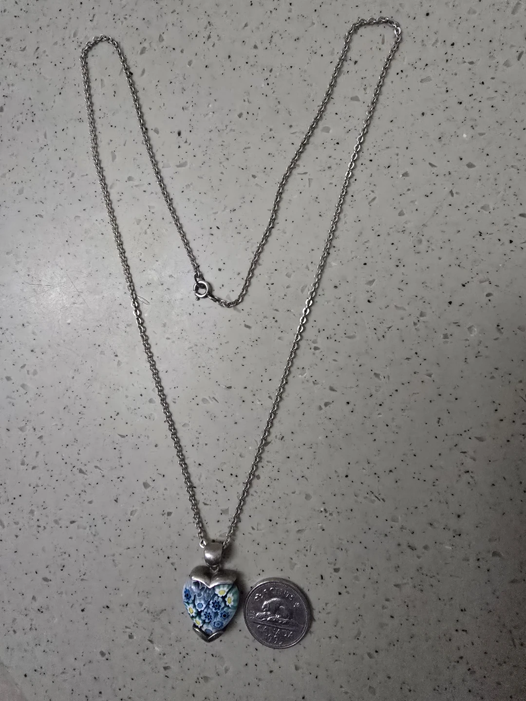 Heart Pendant Necklace with Floral Design 925 silver - photo 3