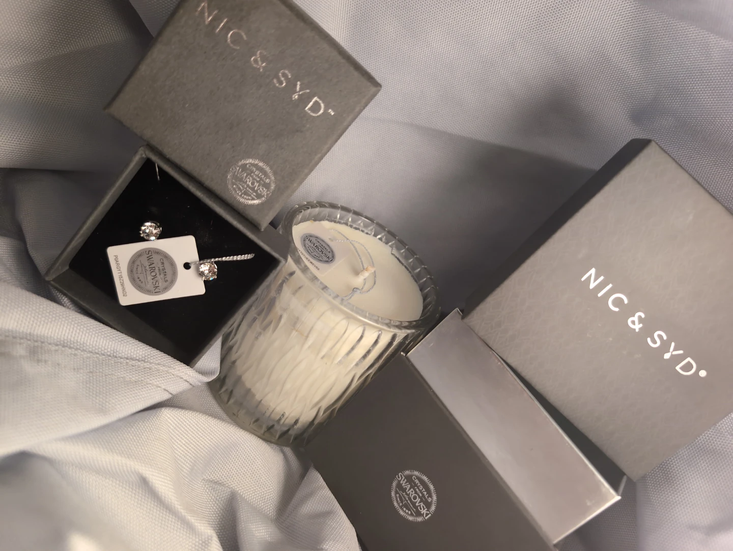 NIC & SYD Earrings and Hidden Jewelry Candle Set