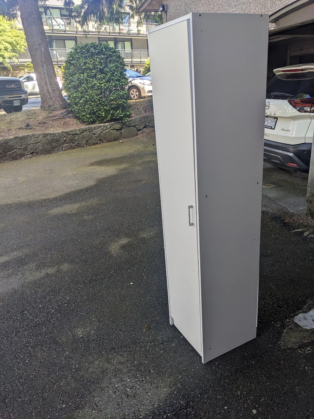 White Tall Storage Cabinet with Door delivery available - photo 4
