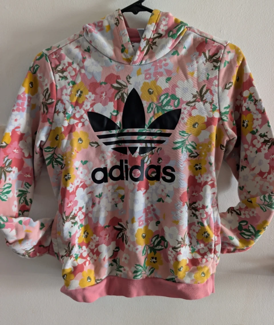 ⚽ Vintage Adidas Floral Hoodie size medium
