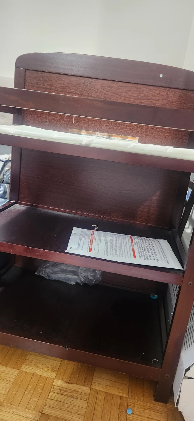 Dark Wood Crib comes with attached changing  table and  mattress - photo 2