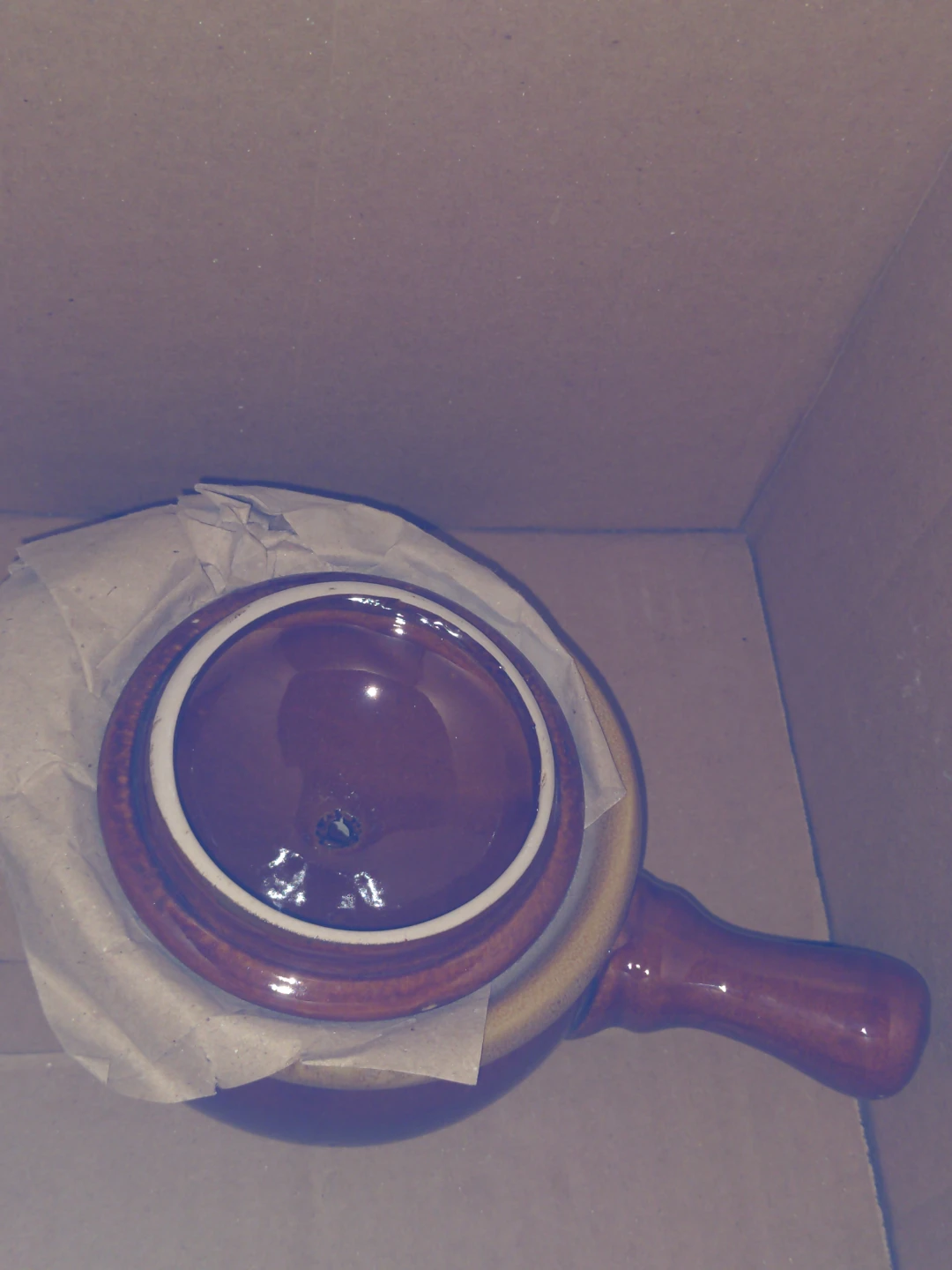Brown Ceramic French Onion Soup Bowl with Handle⚽