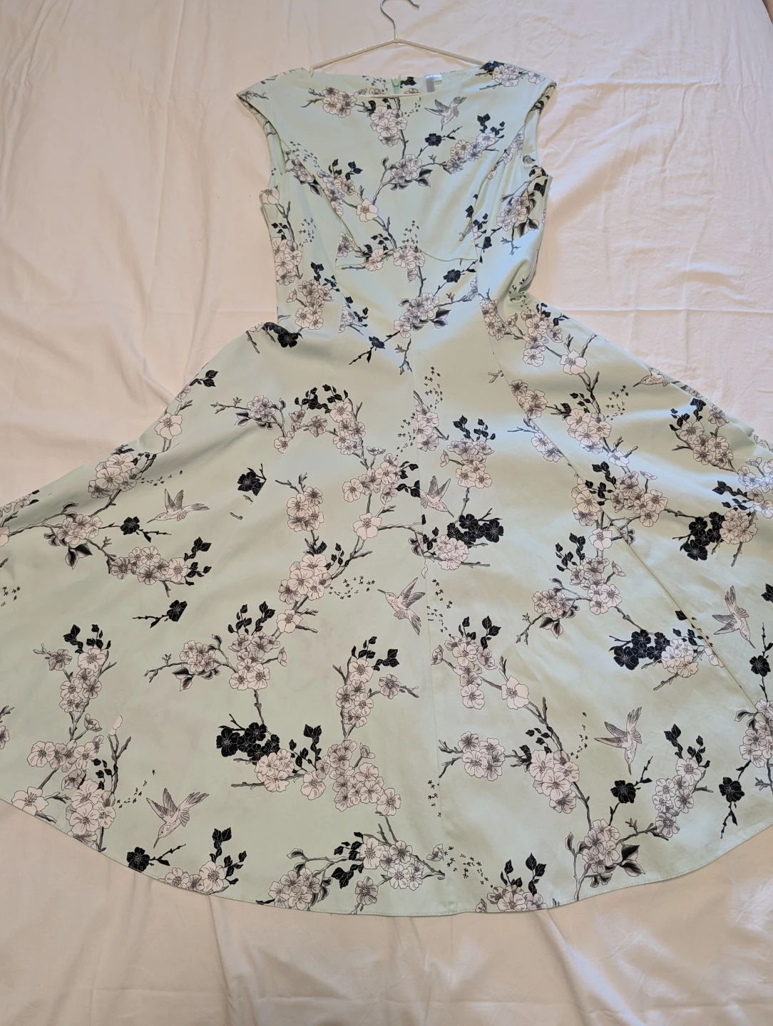 Light Green Floral Midi Dress